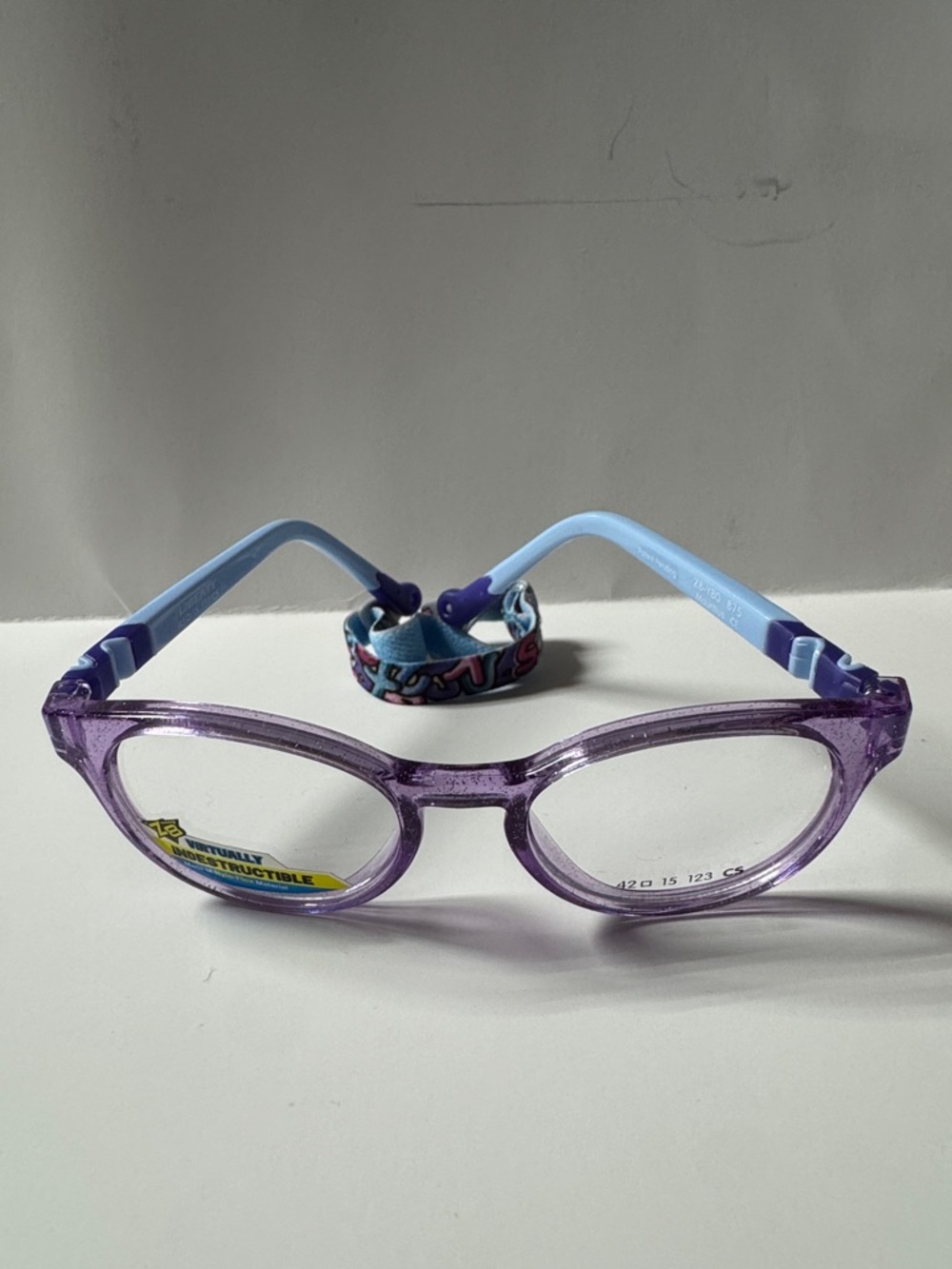 Kids Purple and Light Blue Eyeglasses with Adjustable Strap